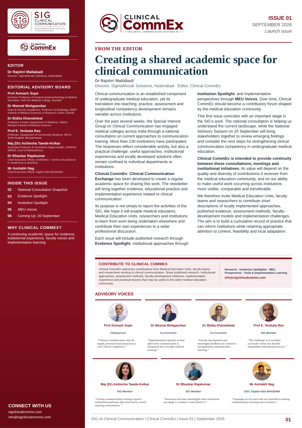 Clinical CommEx Issue 01 cover